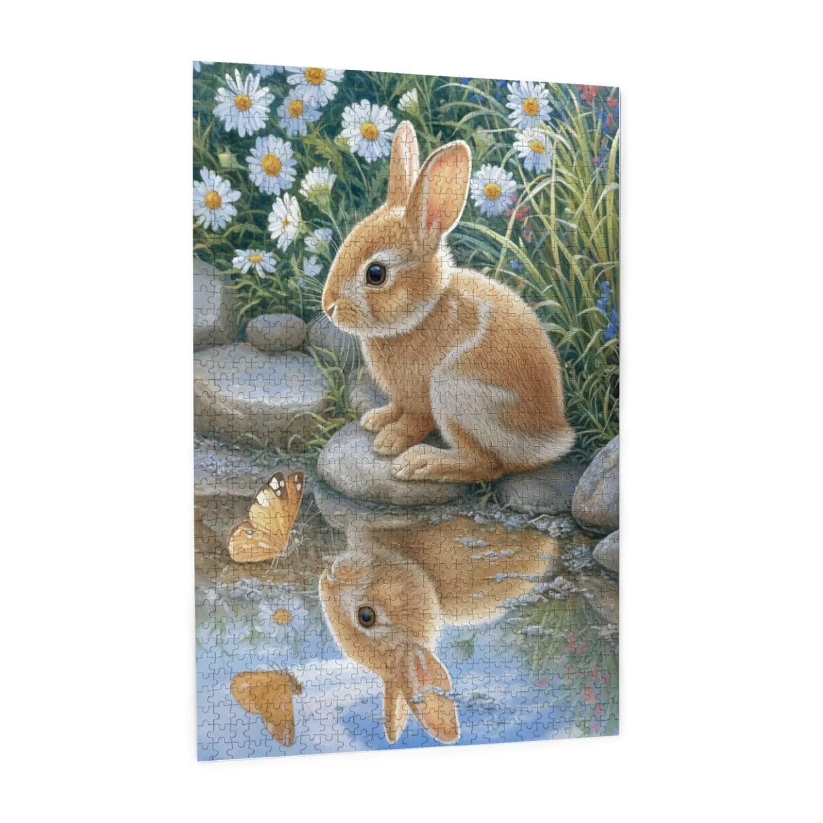 Lapin Puzzle Fleur 3000 Pièces Adultes, DIY Puzzles Classiques Art avec Boîte d'emballage et Photos de Référence, Relaxation/Soulagement du Stress/Jeux Amusants, Creatif Cadeau pour Femme M-1834