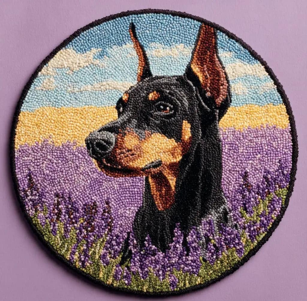 Kitquiver Latch Hook Rug Making Kit Doberman 50X50Cm