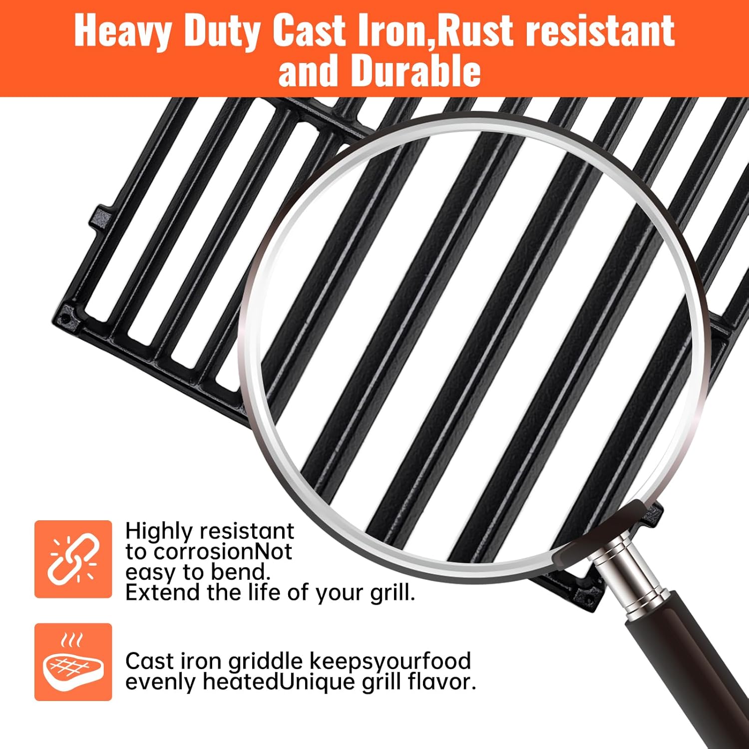 5PACK 7636 Porcelain Steel Flavorizer Bars with 2PACK 7638 Grill Iron Cooking Grates for Weber Spirit 300 and GS4 Spirit II 300 Series E310 E320 E330 S310 S320 S330 Grill Part 69797 68843