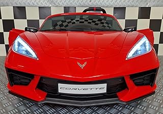 Corvette C8 Voiture électrique pour enfants 12 V, 1 place et demie, rouge, pour 2 petits enfants ou un enfant jusqu'à 6 ans