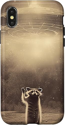 Vista 7 de iPhone 11 Pro Max Vintage alien raccoon UFO Alien Case