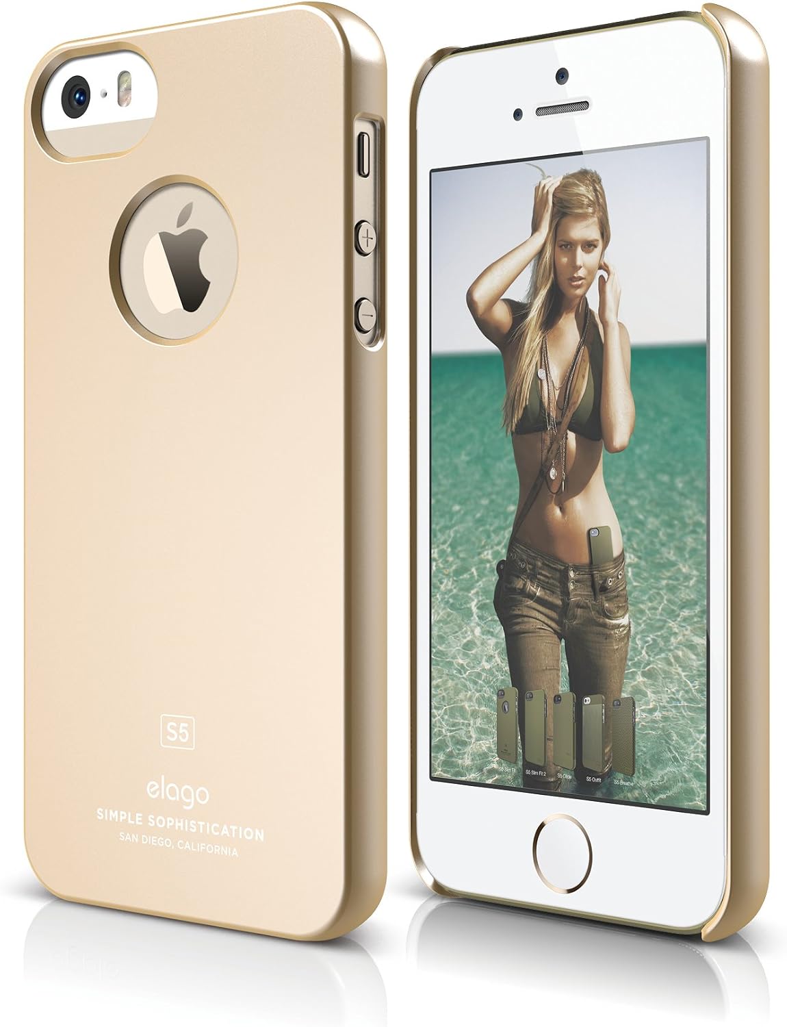 iPhone SE case, elago® [Slim Fit][Soft Feel Champagne Gold] - [Light][Minimalistic][True Fit] - for iPhone SE/5/5S
