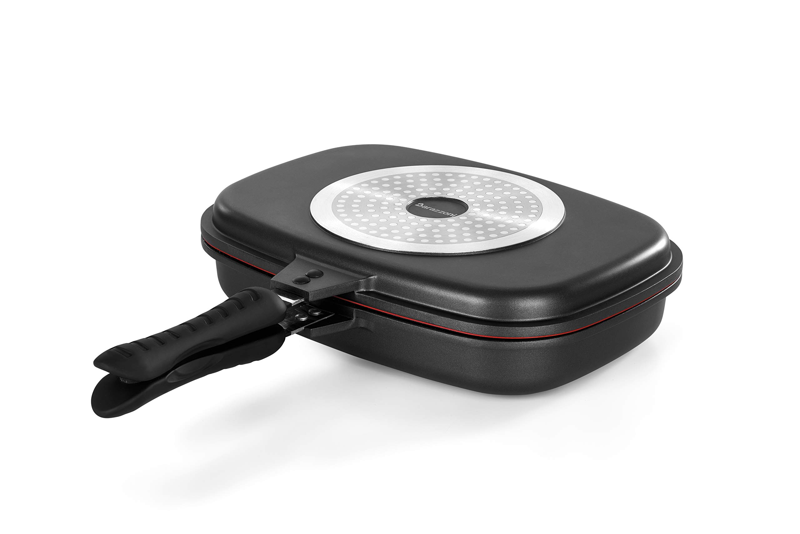 32 x 23cm Le Cotture Speciali Fornetto 32 x 23 cm, Die-cast Aluminum with 5 Layer Marmotech Coating, Induction on both sides, Black