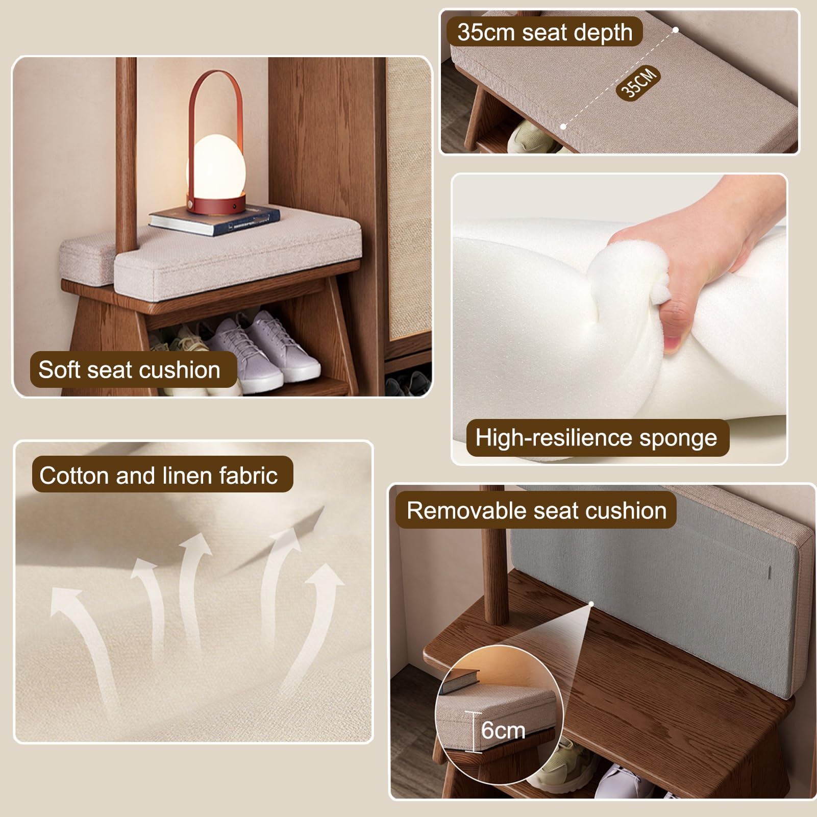 JHDXL Appendiabiti da Ingresso 3 in 1, Set di Appendiabiti con Scarpiera, da Corridoio, Mobile Ingresso da Terra, per Corridoio, Camera da Letto(80 * 35 * 167cm/31.5 * 14 * 65.7in)