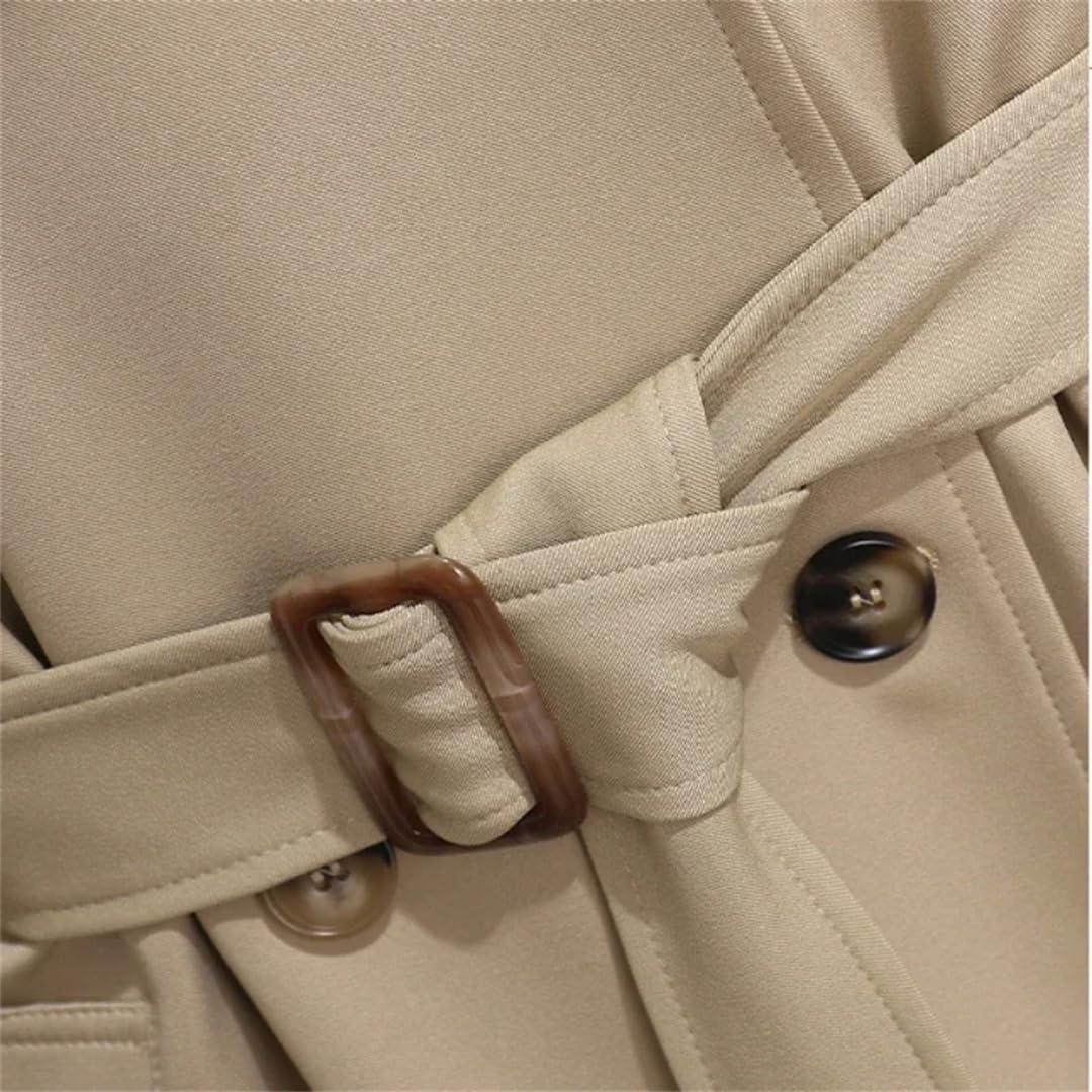 Trench Coat For Women Double Breasted Coats And Jackets Winter Tie Waist Long Coat