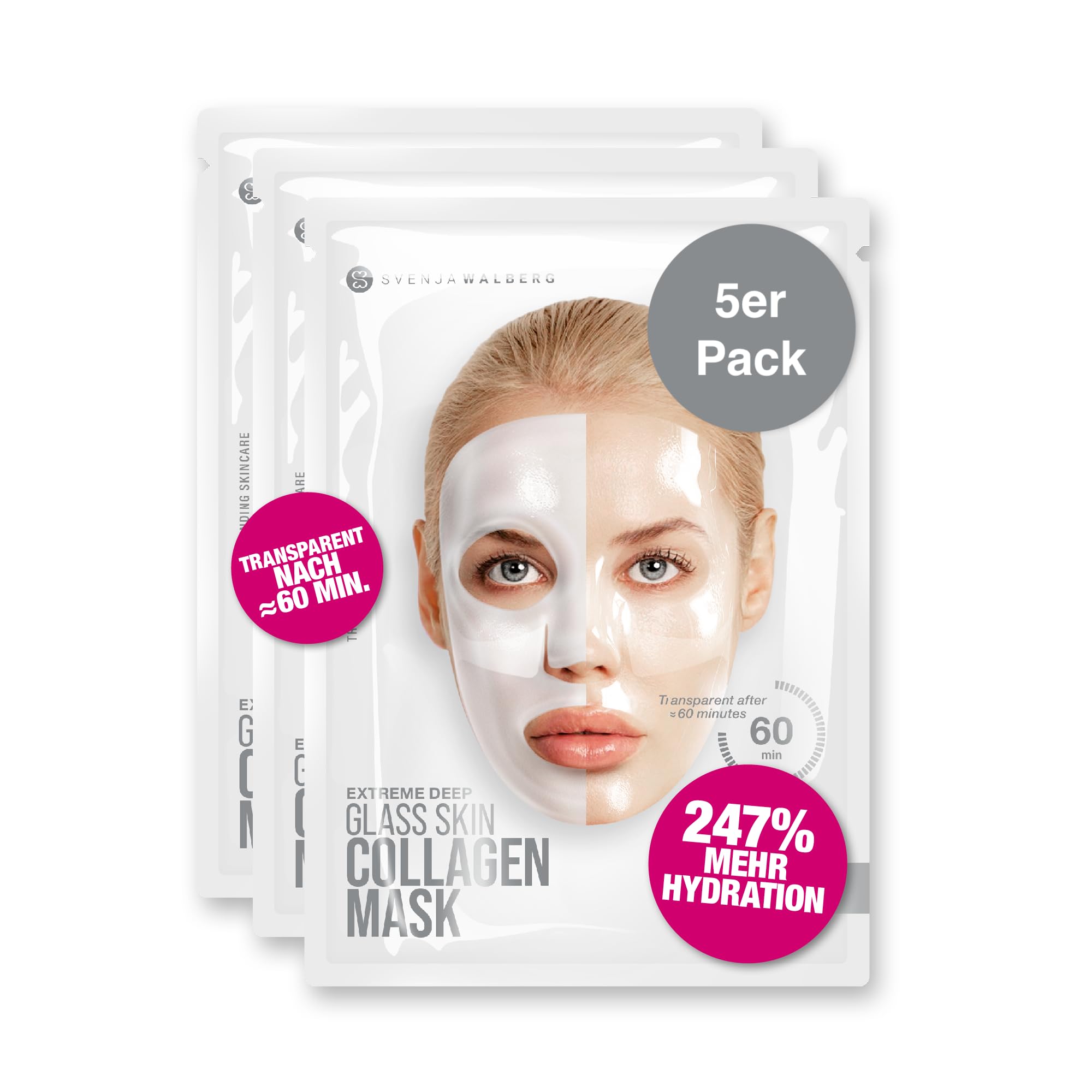 Glassskinmask White Collagen 5er Pack