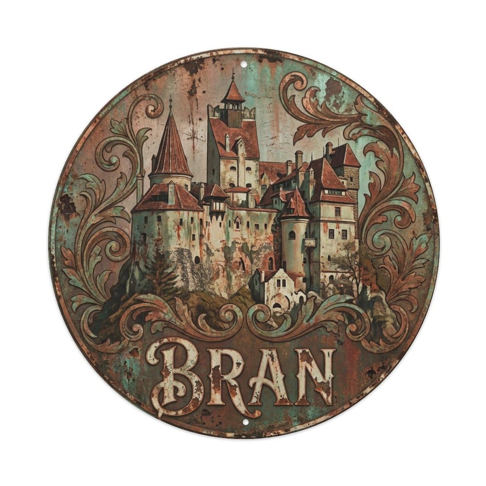Galvaxio Style Retro Travel Romania Bran 1 Metal Tin Sign