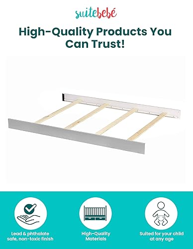 Miniatura 5 de Suite Bebe Connelly - Kit de conversión de cuna a cama matrimonial, ajustable en gris, envío rápido (27570-GRY)