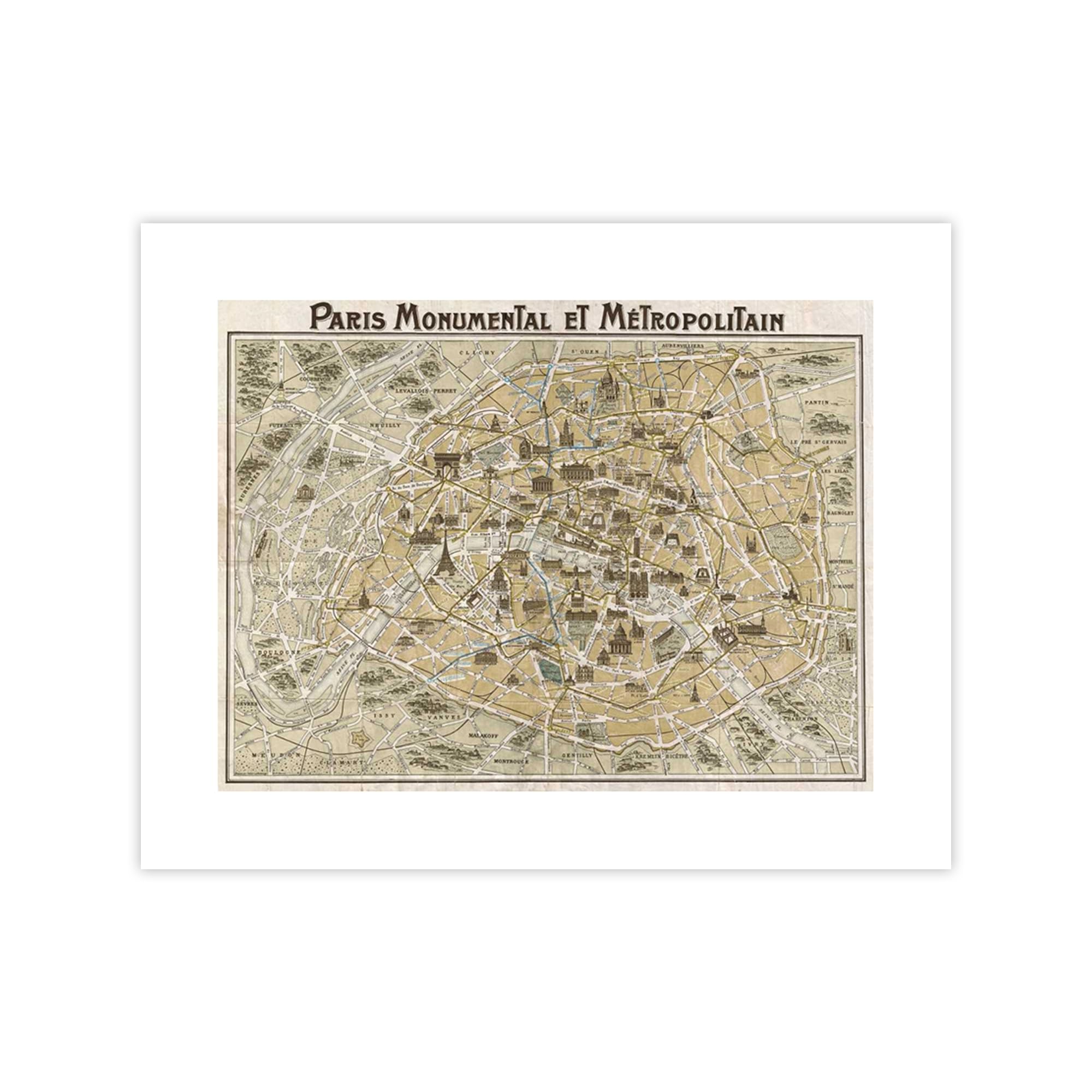 Poster Paris Monumental et Métropolitain 100x75 cm pour habiller un grand mur vide