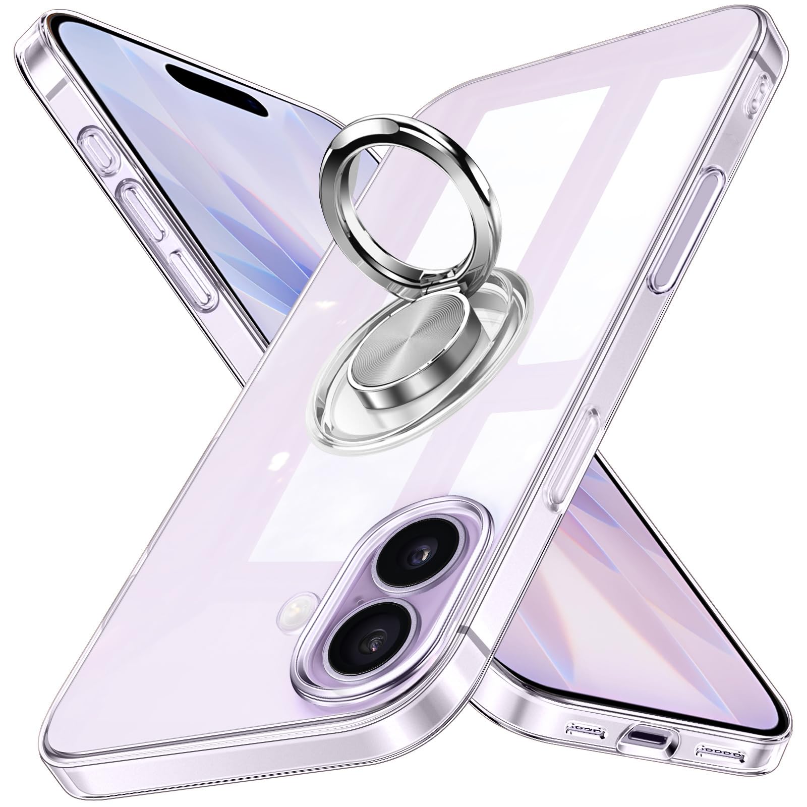 Amazon.co.jp: Zabarsii For iPhone 17 用 ケース リング 透明 クリア
