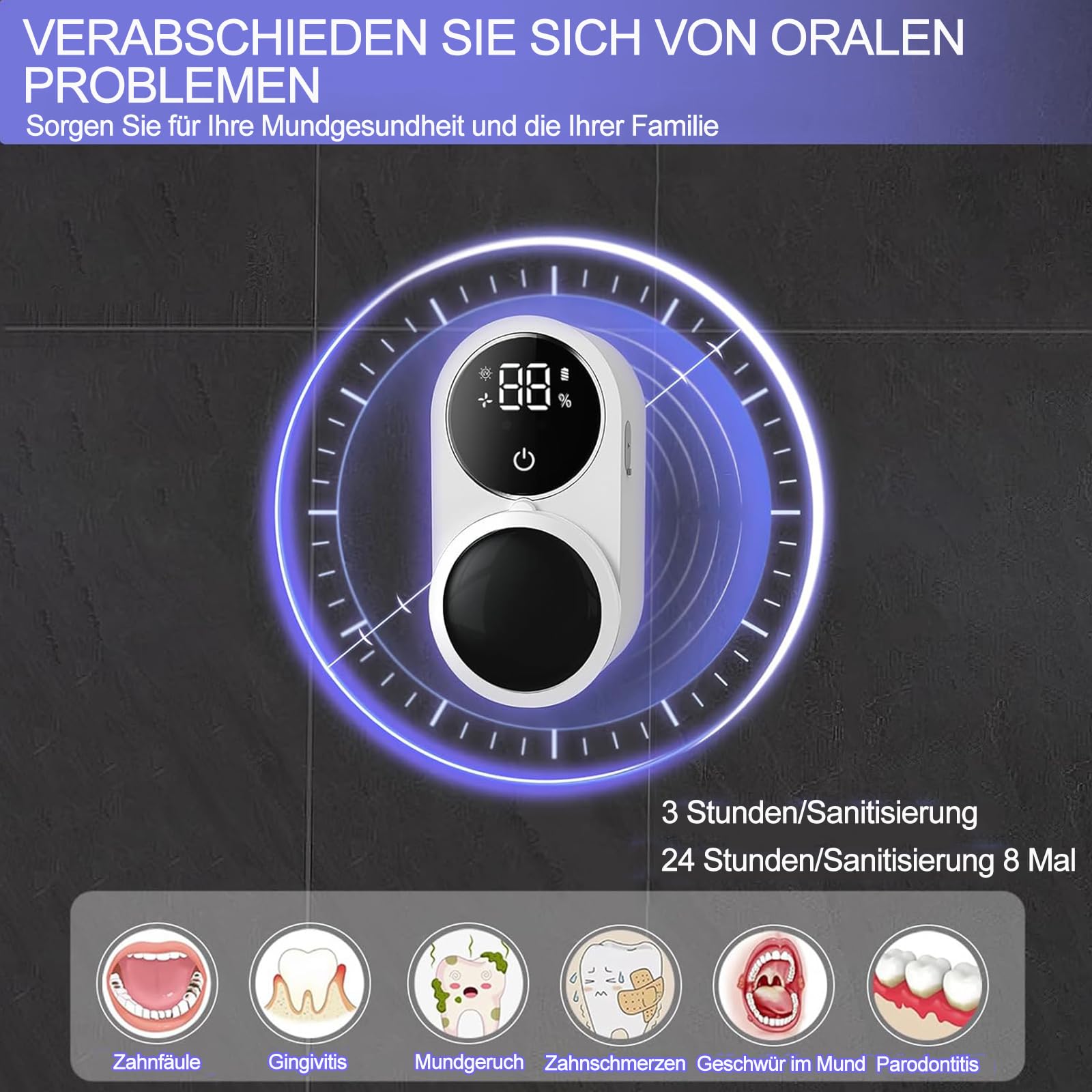 Maxspace Zahnbürstenhalter, Zahnbürstenhalter Elektrische Zahnbürste zur Wandmontage mit Trocknen, Desinfektions Zahnputzbecherhalter Ohne Bohren mit 2 Zahnbürstenschlitzen (Weiß) (Packung mit 2)