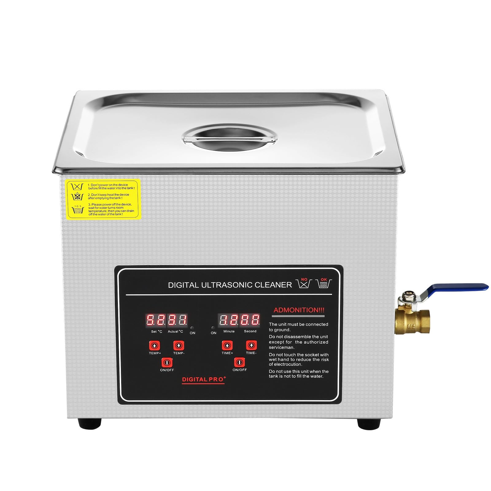 Happybuy 10L Ultrasonic Cleaner with Timer & Heater for Small Parts