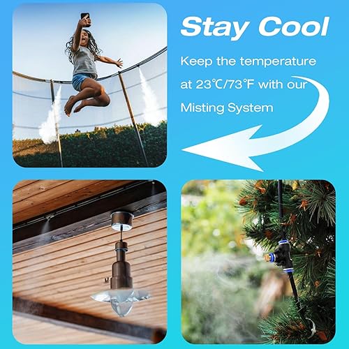 Miniatura 2 de H&G lifestyles Mister de patio, rociadores exteriores para patio exterior, rociadores de agua para refrigeración, sistema de nebulización de 26 pies