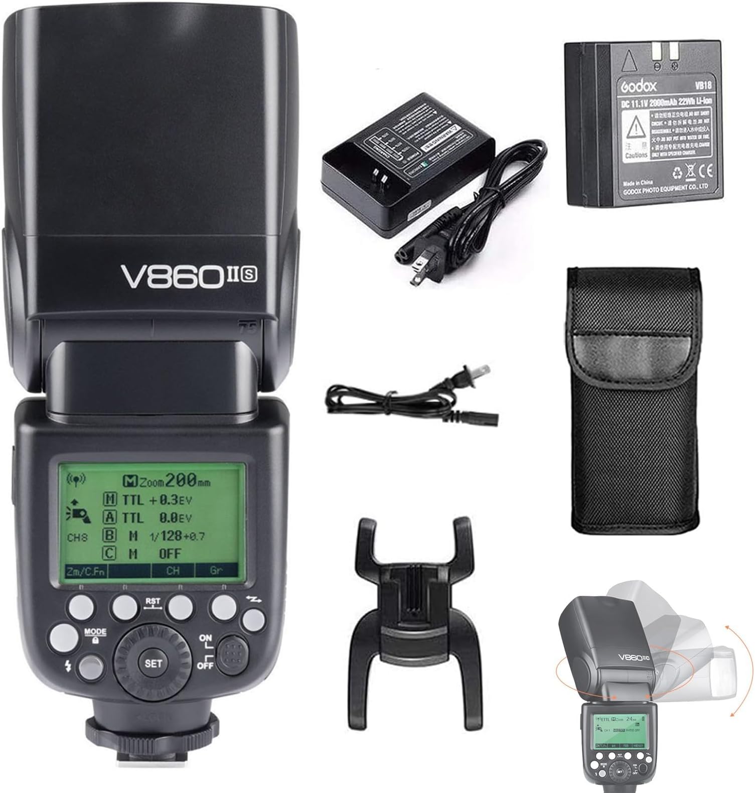 GODOX V860II-S Kit HSS 1/8000s GN60 2.4G TTL 1.5s Recycle Time Li-ion Battery Camera Flash Speedlite Light Compatible for Sony Cameras (V860II-S)
