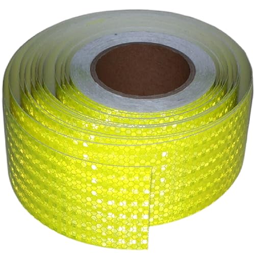 Cinta reflectante fluorescente de 3 pulgadas x 66 pies, cinta de seguridad fuerte impermeable al aire libre de alta visibilidad
