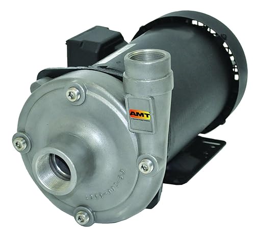 AMT Pump 4893-98 Bomba centrífuga recta de cabeza alta acero inoxidable 12 HP 1 fase 115230V curva A 1-14 NPT hembra Succión 1 NPT puerto de