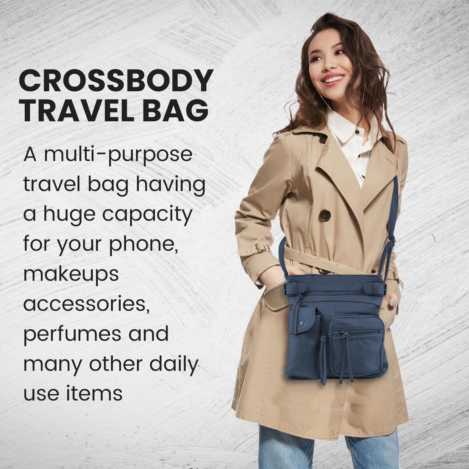 Krediz Leather Crossbody purses for Women, Soft & Durable Purses for Women Trendy, Multi Pocket travel bag, Adjustable Strap - Image 2