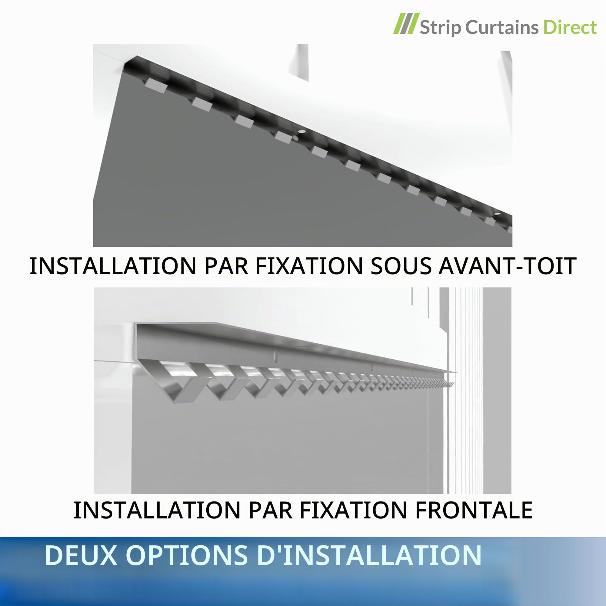 Kit de rideau en bandes de PVC – Idéal pour une porte de personnel ou de chambre froide, claire, 1m x 2.5m