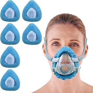 NATAKU 6-Pack Medium CPAP' Mask Liners Compatible with F20 Masks Cushion, Comfortable & Reusable Cushioned Mask Cushion Covers(Light Blue)