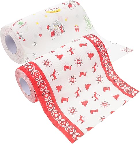 Miniatura 2 de Awleynz 2pcs Small Kitchen Paper Towel Bulk Christmas Paper Towels Rolls Grease-Proof for Fried Food Snacks paper Christmas Decor
