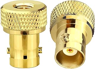 TUOLNK SMA Male to BNC Female RF Coax Connector for Two Way Radio Walkie Talkie RF Coaxial Adapter BNC to SMA Coax Adapter 2 Set Goldplated