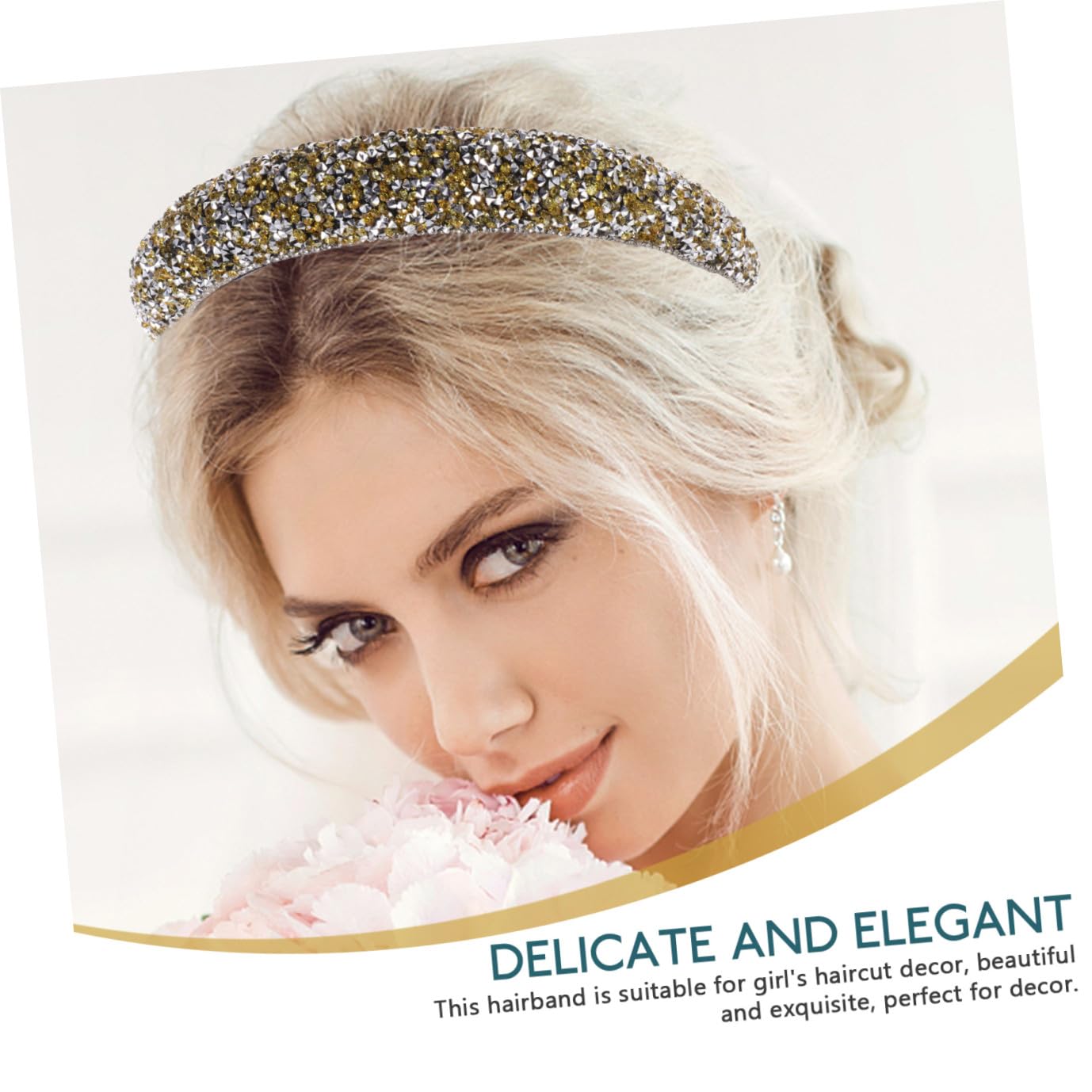 Didiseaon 3 Piezas diadema con strass y ala ancha diadema turbante lazos para el cabello de niña tiara banda para el cabello delicada de fiesta delicado Decorar joyas
