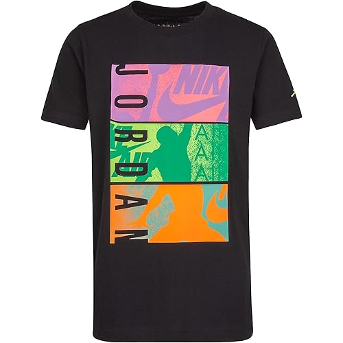 Jordan Boy's HBR Stack Tee (Big Kids) Black MD (10-12 Big Kid)