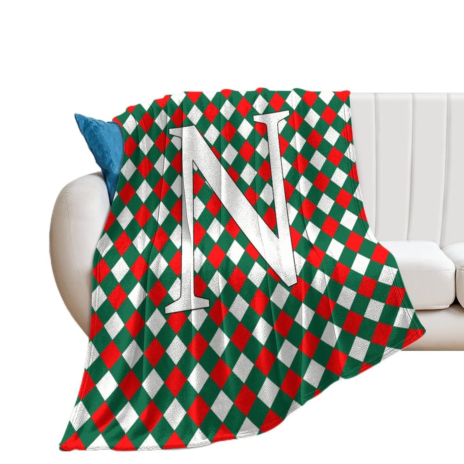 Couverture flanelle initiale N 153x203cm douce pour lit