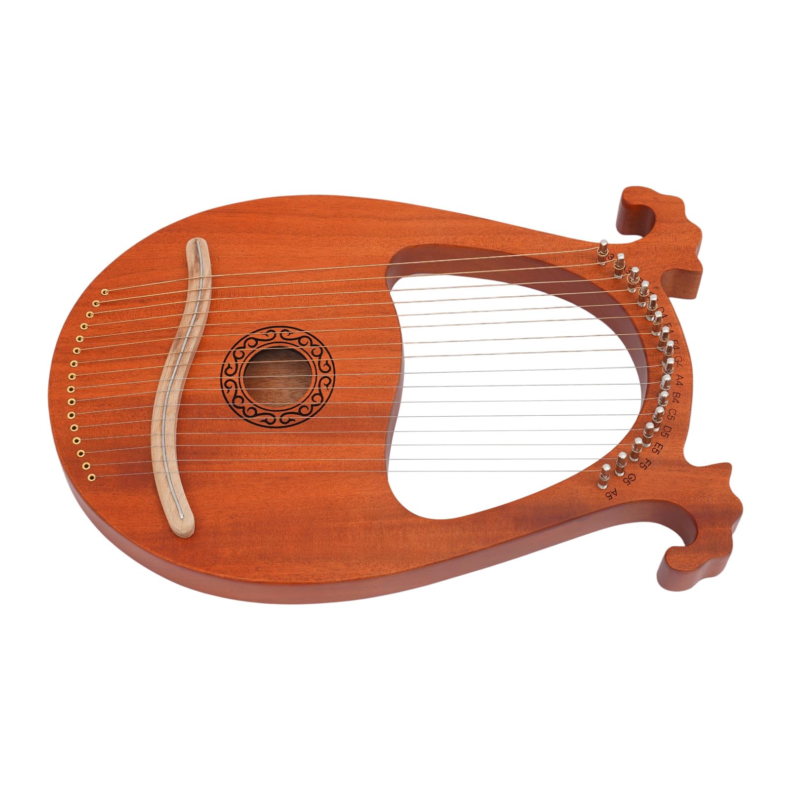 16 Leier Harfe Hohe Härte Mahagoni Saite Tuning Wrench String Pickup Vintage 16-saitige HarfeHarfe für Musikliebhaber, Anfänger und Freunde 26 * 3.3 * 39cm