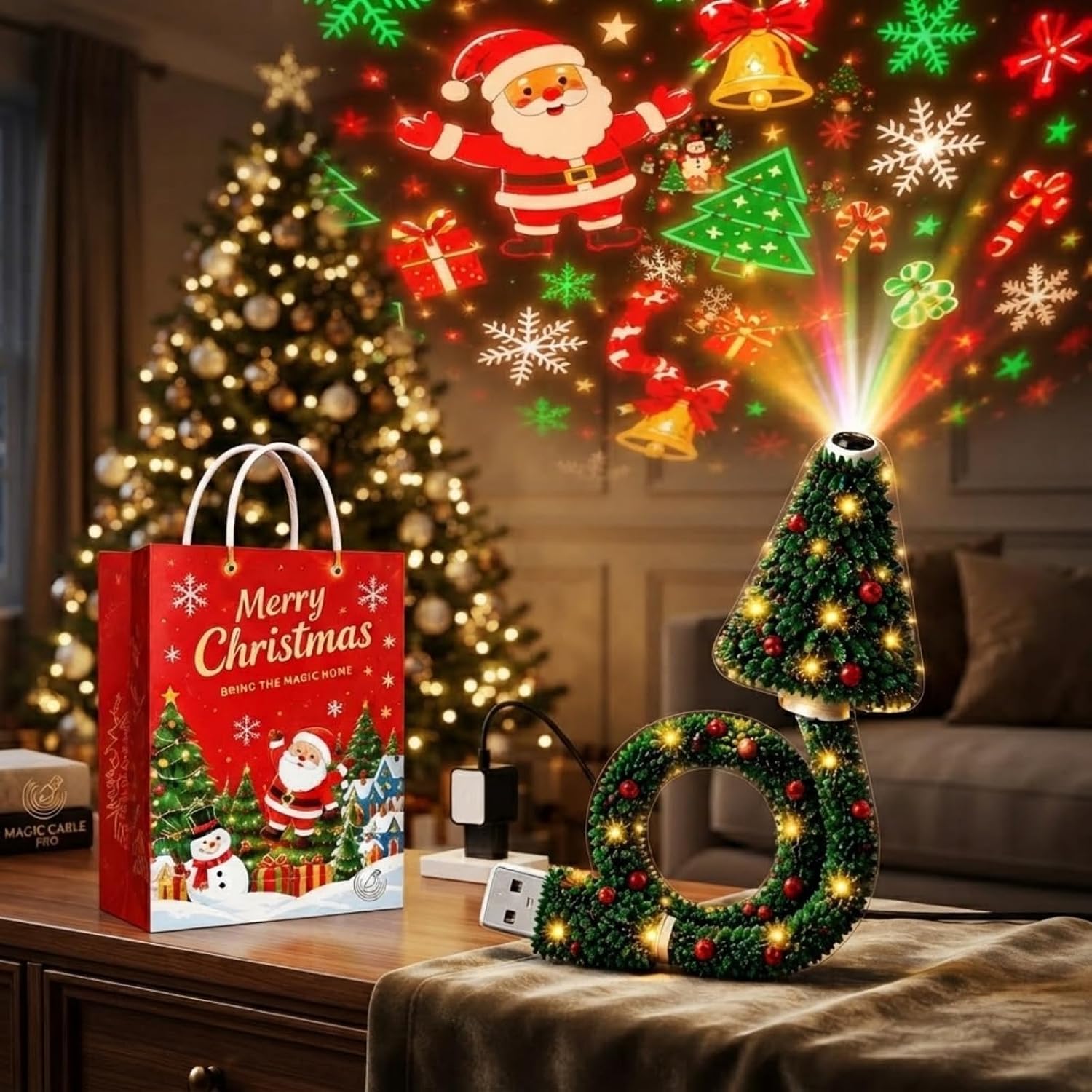 Christmas Projector Light, Plug and Play Christmas Projector Light
