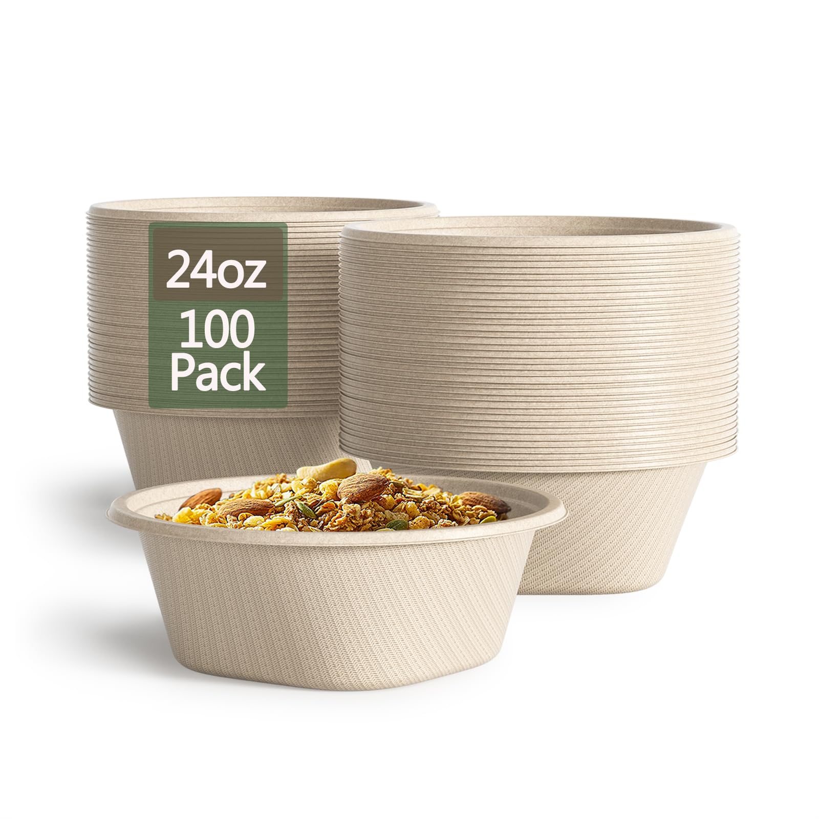 Photo 1 of Homestockplus 24 Oz Disposable Bowls, 100 Pack