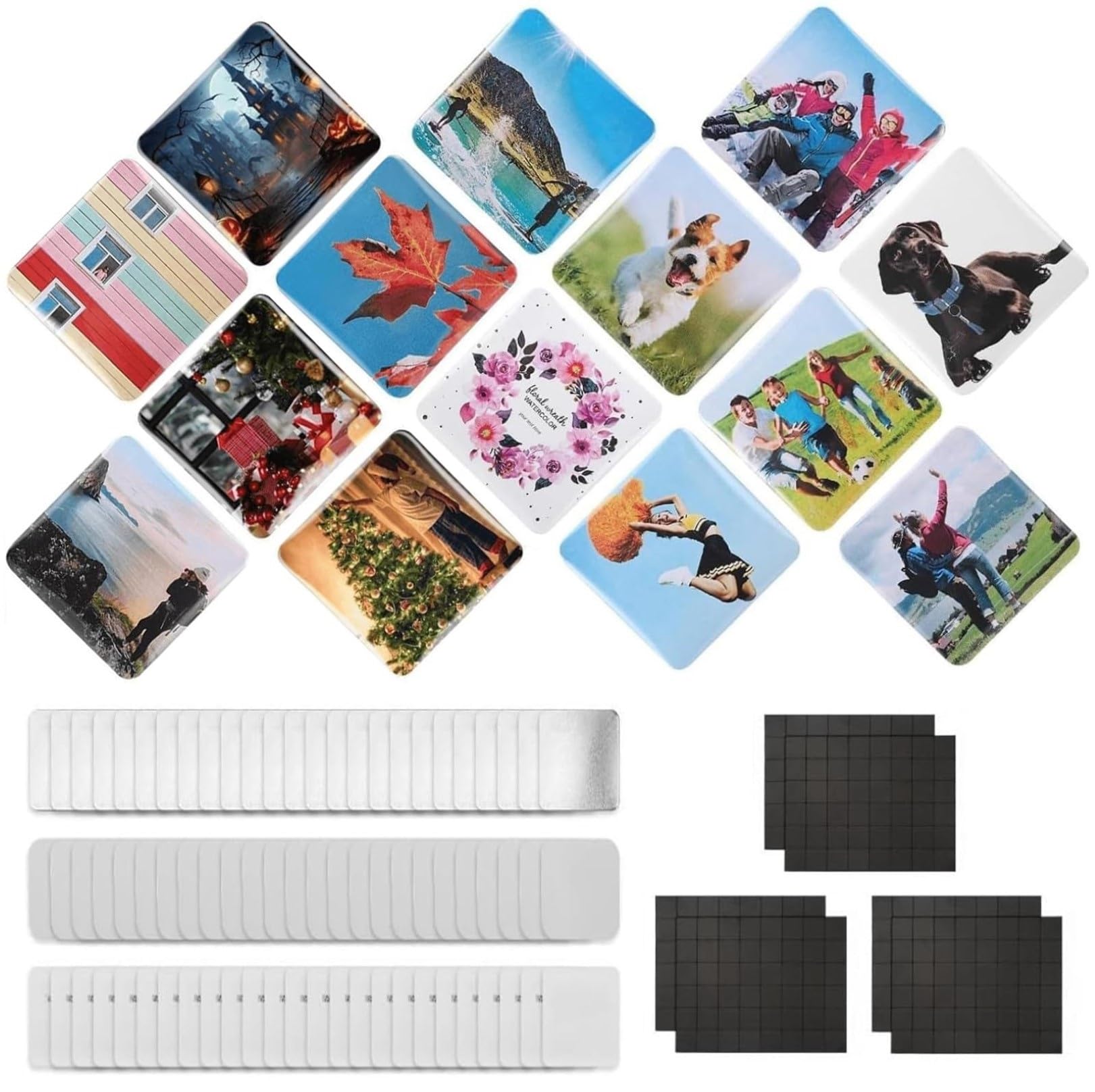 100 zestawów kwadratowych części guzików, DIY maszyna do robienia guzików na lodówkę, materiały magnetyczne 50 * 50 mm kwadratowy zestaw do produkcji magnesów na lodówkę, materiały do ​​produkcji guzi