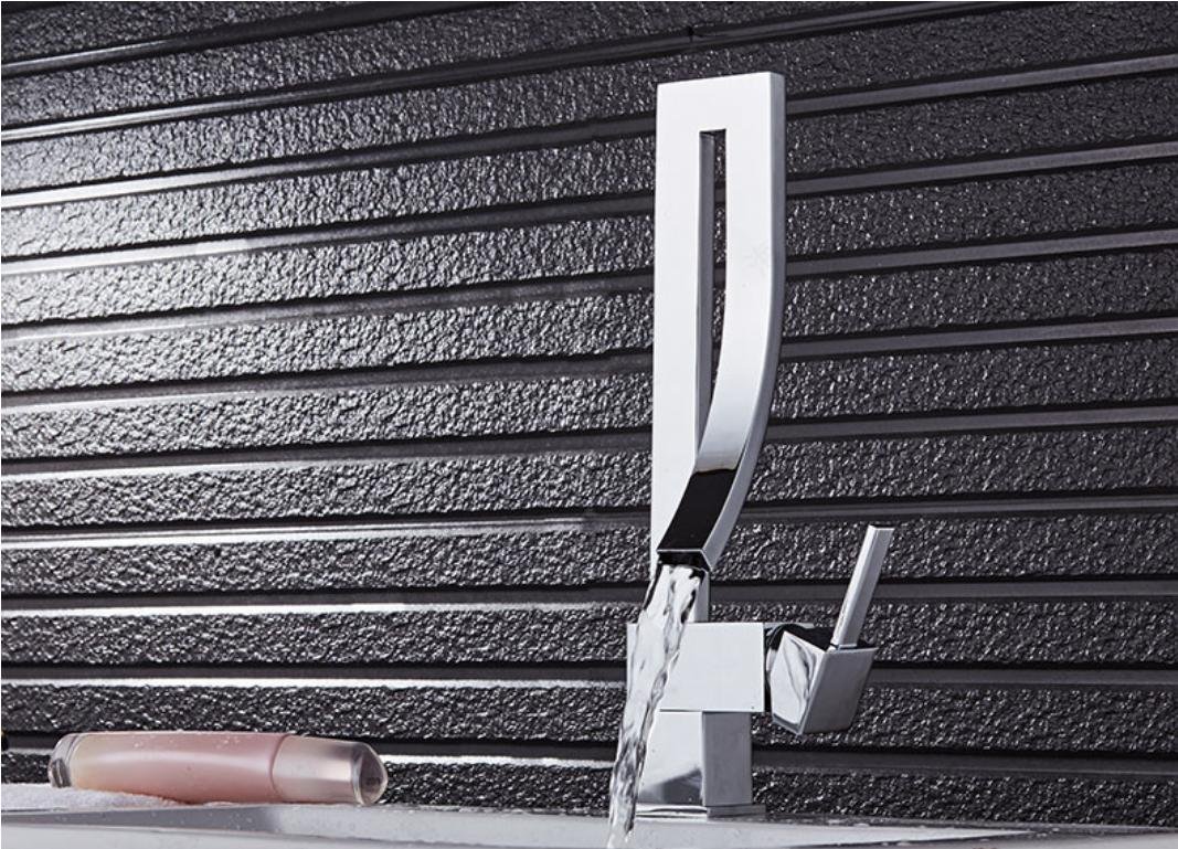 FACAI168 Electroplating faucet face basin basin creative concept fashion hot and cold single hole faucet (white, silver, orange) , Silver