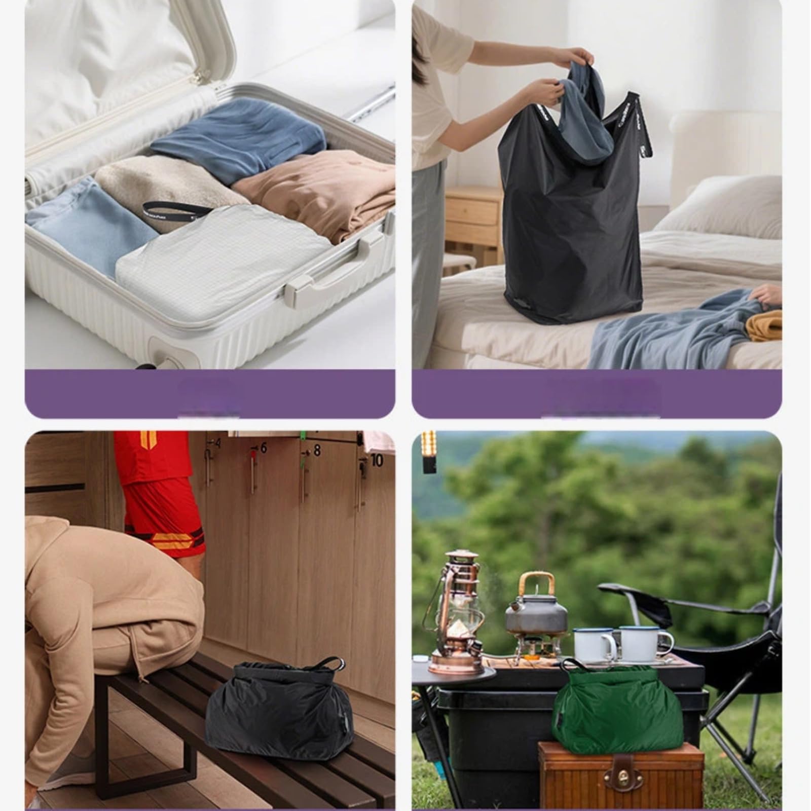 Pumpenfreie Nylon Handdruck Vakuum‑Kompressions‑Aufbewahrungstasche(weiß,M)