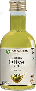 Pure Nutrition Raw Cold Pressed Virgin Olive Oil | 100% Pure & Edible | 250ml | Ideal for Dressing & Garnishing, Drizzling on Salads & Sauteed Vegetables | Good for Skin & Hair - Pet Bottle