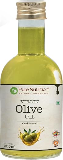 Pure Nutrition Extra Virgin Olive Oil | | 100% Pure &amp; Edible Raw Cold Pressed Olive Oil for Indian Cooking is Ideal for Dr...