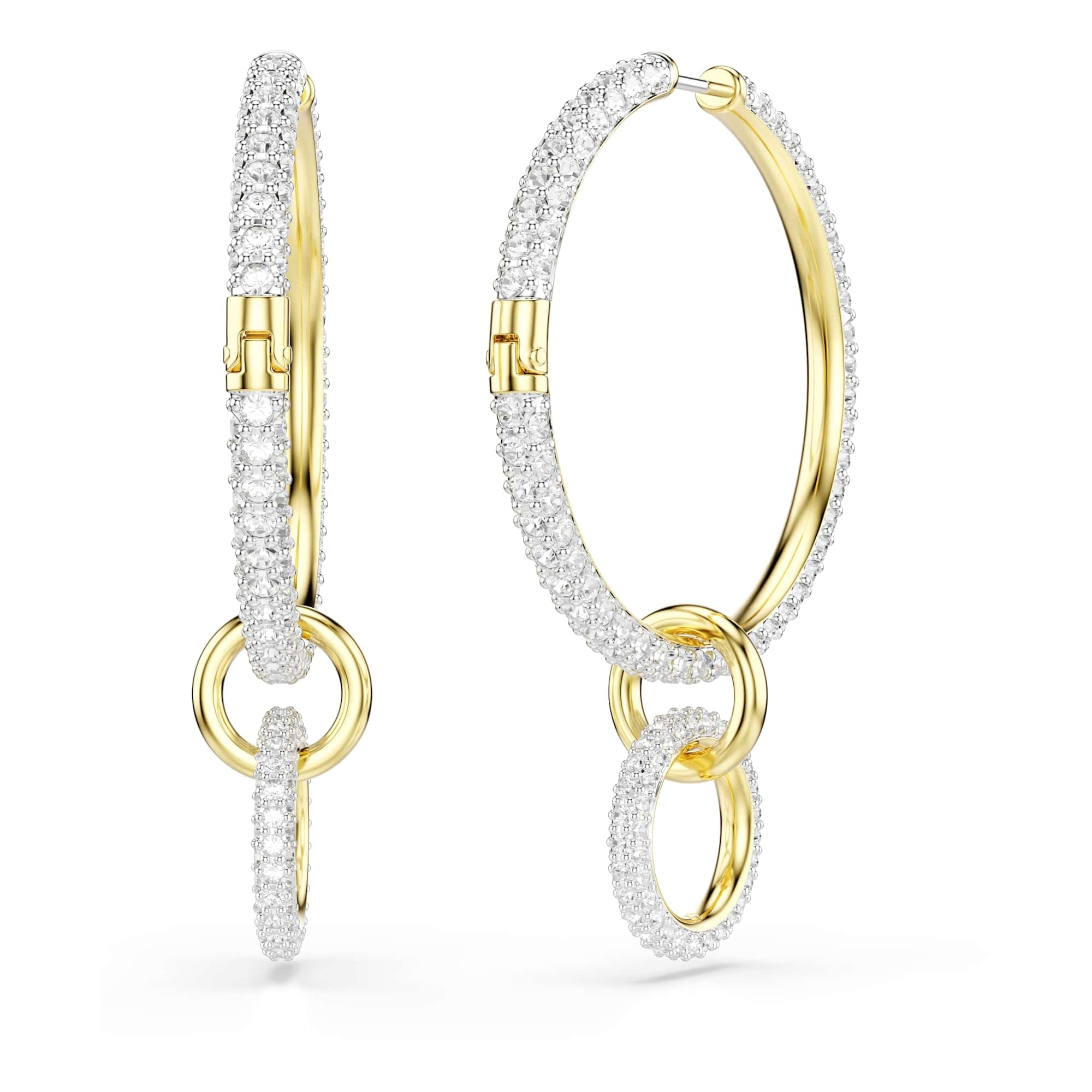 Swarovski Dextera Kreolen Rundschliff Weiß Goldlegierungsschicht