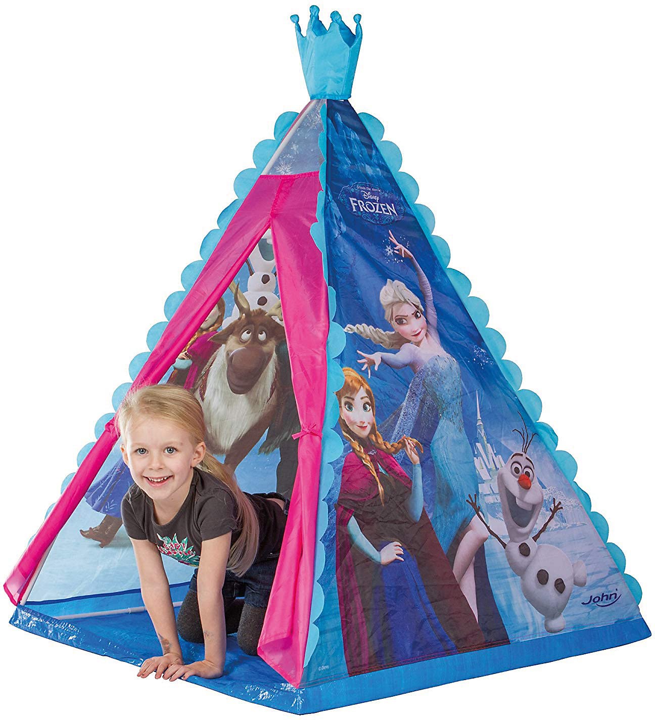 John 130075107 Namiot TIPI Disney Kraina Lodu, duży, przestronny, wymiary 100 x 100 x 140 cm, dla dzieci od 3 lat