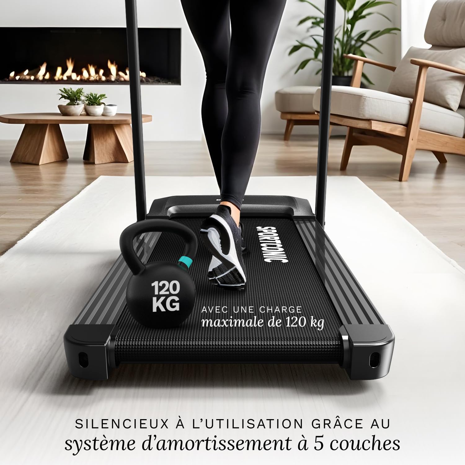 Tapis de Marche Pliable Inclinable – Tapis de Course Silencieux avec Télécommande – Walking Pad Compact pour Sport à la Maison & Bureau