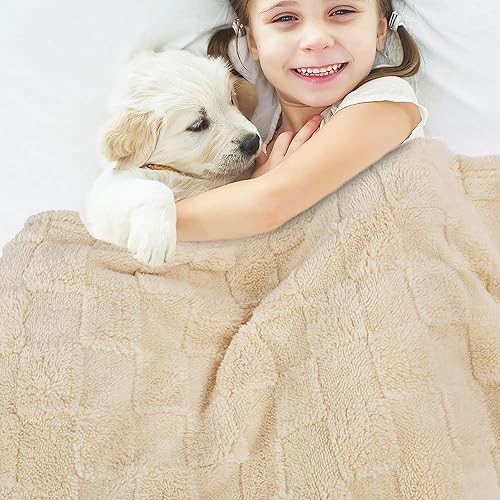 Miniatura 5 de HOMRITAR Manta de bebé para niños y niñas, forro polar 3D, mullida y mullida con diseño de cuadrícula de ajedrez para niños pequeños, manta suave,