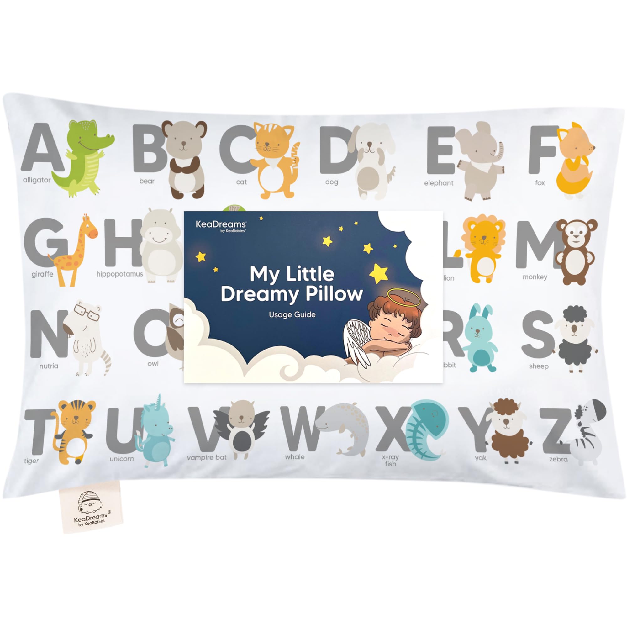 Toddler Pillow with Pillowcase, 13x18 My Little Dreamy Pillow (KeaABC)