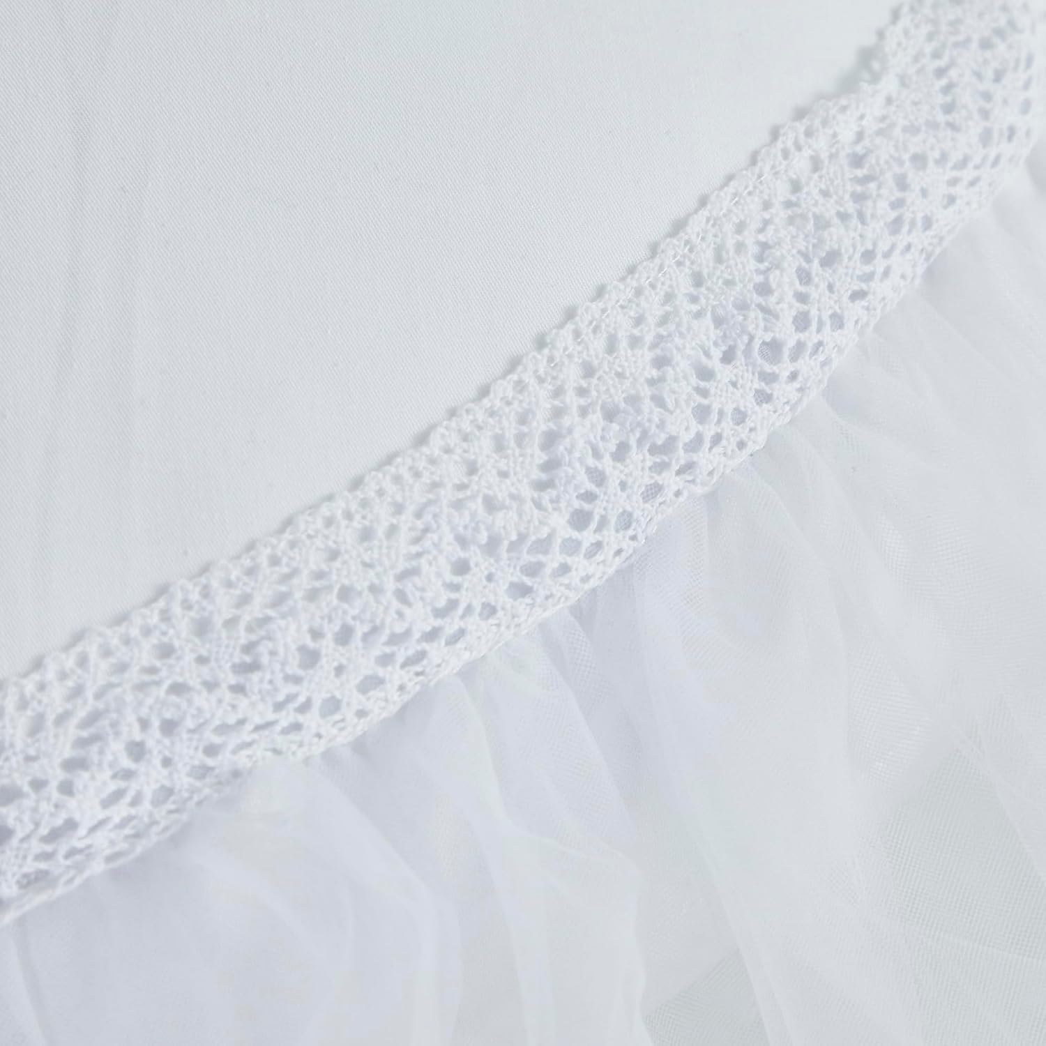 Helthep Romantic Boho Sweetheart 20"x15"x8" Wedding Lace Throw Pillow Shape (1 Pillow Cover + 1 Filling) Solid White Wedding Accessories 4.7" Wide Lace Patchwork Collections