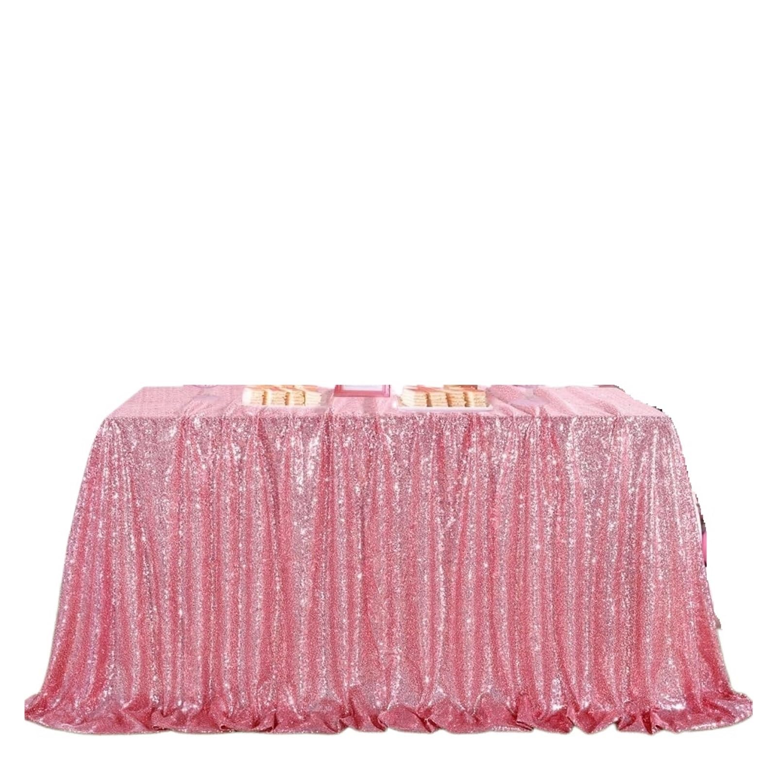 L6NqIAG Sequin Tablecloth Sequin Tablecloth Seamless Table Cover Overlay Birthday Party Supplies Shimmer for Bridal Shower Decoration(Pink,130X260cm)