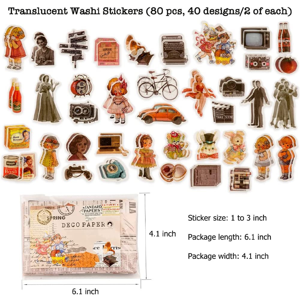 50 stuks vintage kerststickers voor scrapbooking verschillende