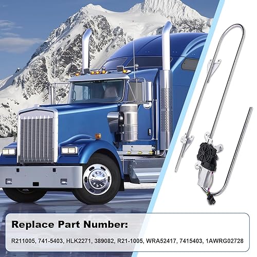 Miniatura 3 de 741-5403 Elevalunas eléctrico con motor delantero izquierdo del lado del conductor compatible con Kenworth C500 T270 T300 T370 T400 T600 T660 T680