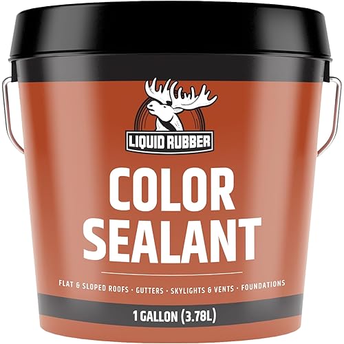 Liquid Rubber Color Waterproof Sealant - Elastomeric Roofing Coating for Flat or Slope Roofs & Foundations - DIY Paint & Leak Repair Membrane Compatible with Metal & Concrete - White, 1 Gallon