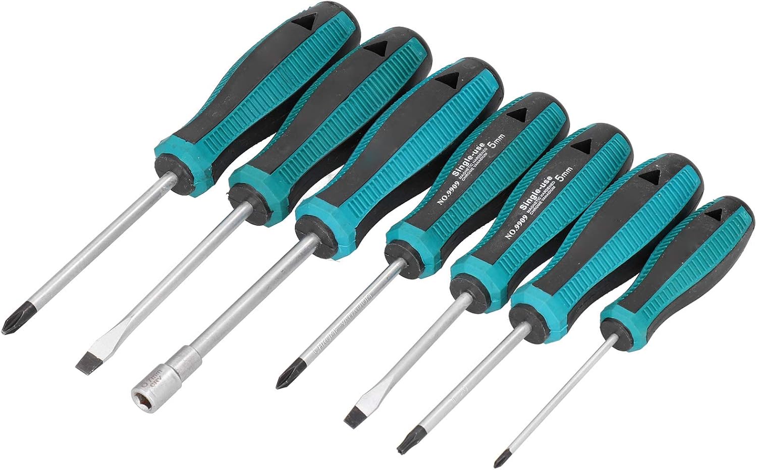 7Pcs Magnetic Screwdrivers Set, 3 Phillip and 2 Flat, Alloy Steel Nut Driver Professional Grip Screwdriver Set with Hand Tools for Mechanical Maintenance, Home