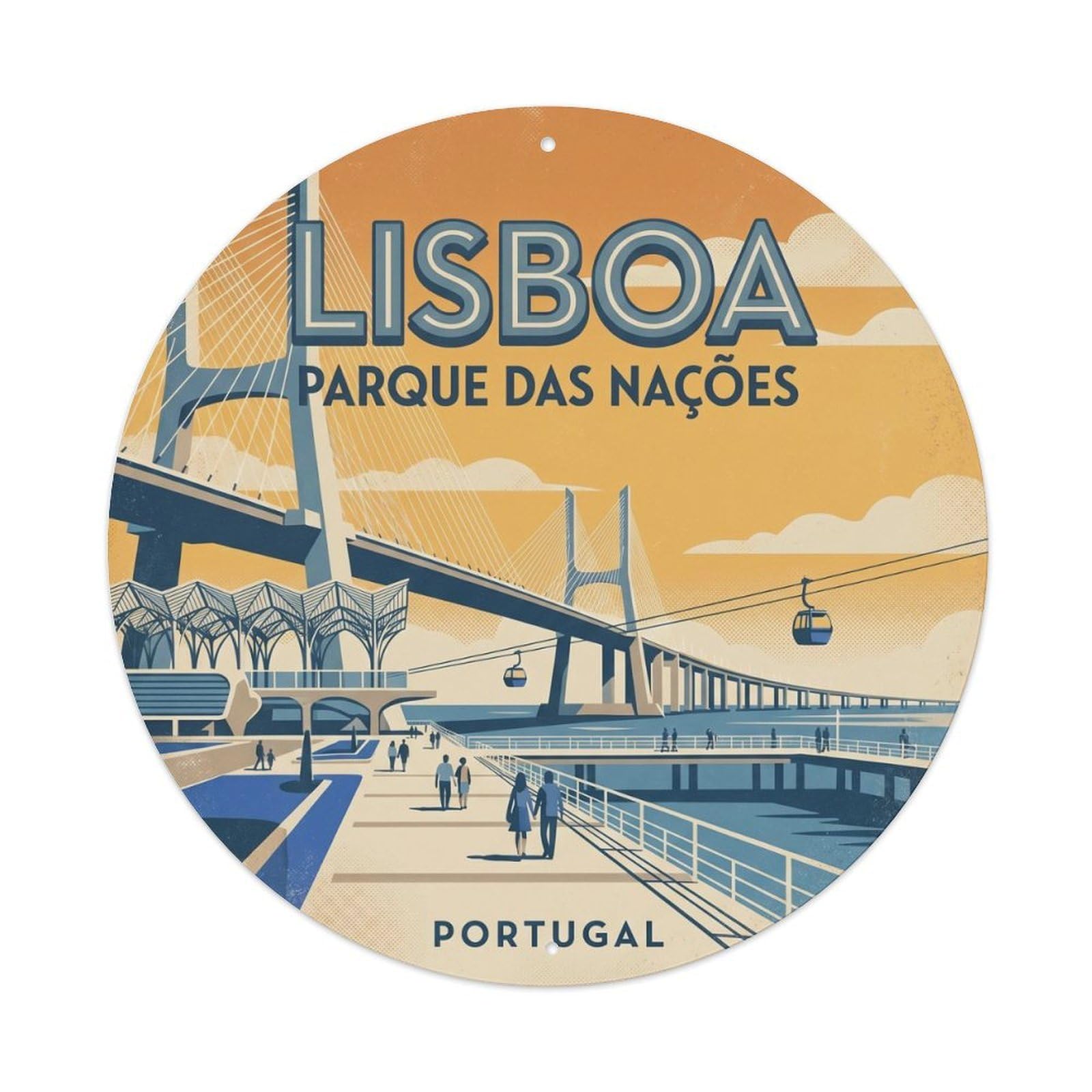 Olhnbad Style Portugal Lisboa Parque Nacoes Portuguese Heritage Metal Tin Sign