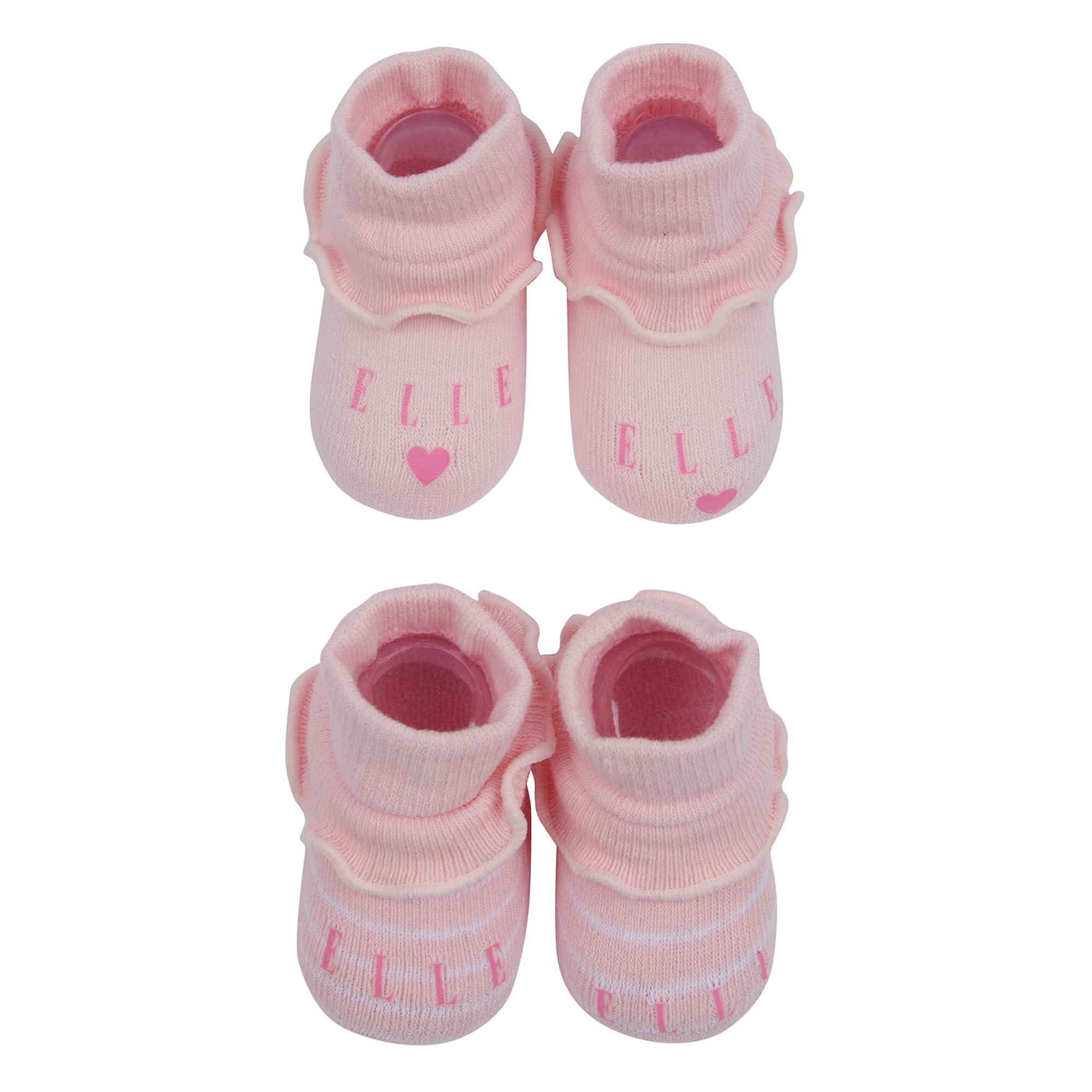 ELLE Newborn ELL0409458 Elle Baby Stripe Bootie Box Set - Pink