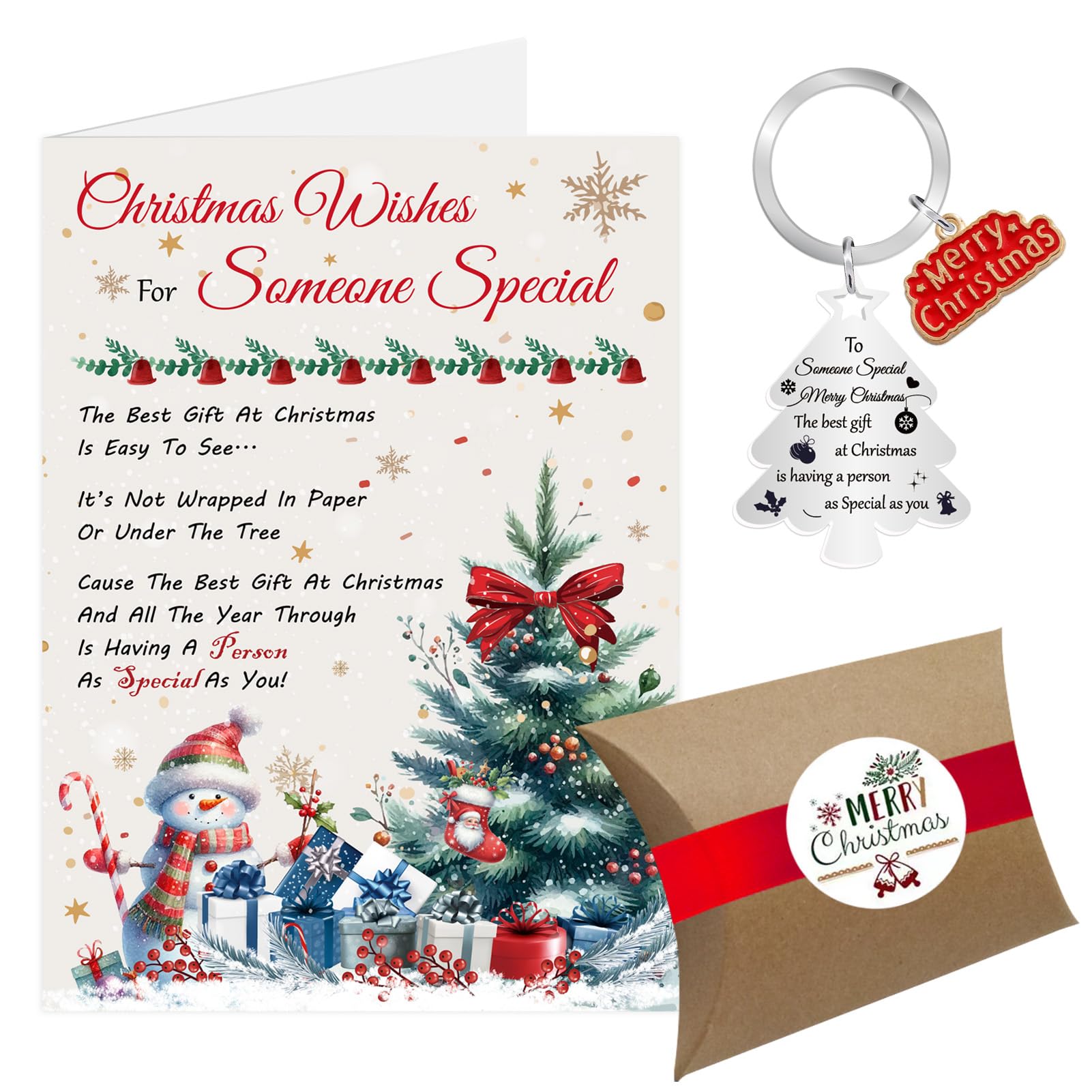 Someone Special Christmas Card, Christmas Card Xmas Card Her Him, Luxury Merry Christmas Cards Keyring Gifts with Gift Box Envelope (Someone Special)